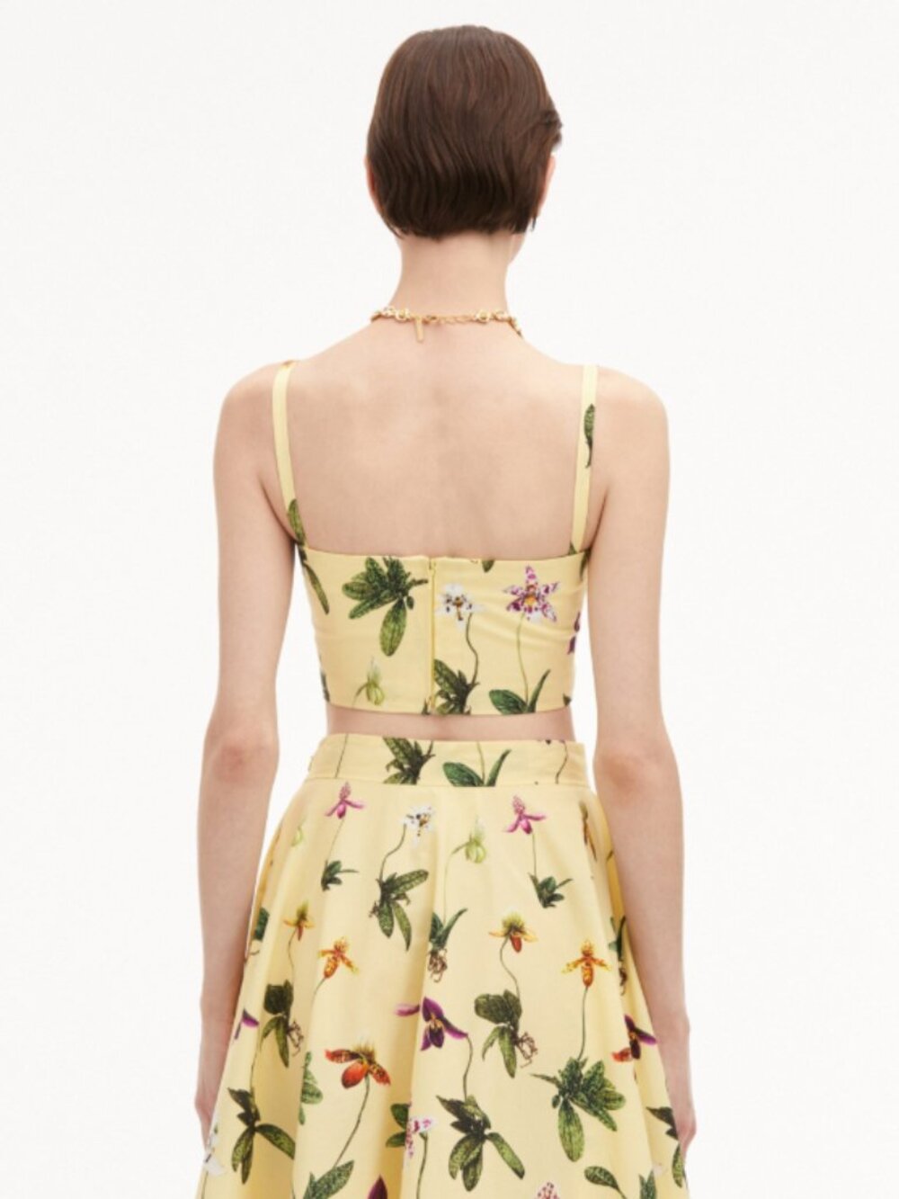 Oscar De La Renta Orchid Cotton Poplin Cropped Tank Size 2/XS Style 25RN728SOL - Picture 3 of 6